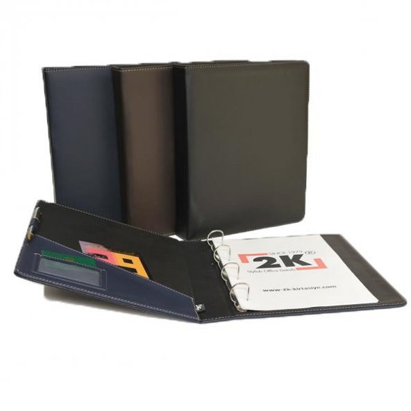 2K Sunum Klasörü 4 Halkalı Suni Deri 40 MM Kahverengi 533K ürün görseli 1