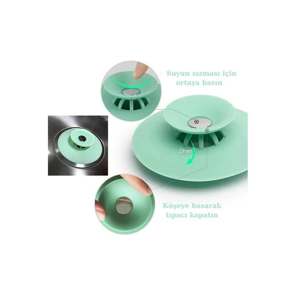 3B Trend Küvet Lavabo Banyo Tıkacı Süzgeci Gider Tıkacı Tıkaç Evye Tıpa - 10