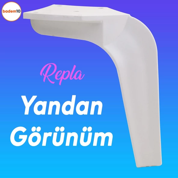 Repla Lüks Mobilya Kanepe Sehpa Tv Ünitesi Koltuk Ayağı 16 Cm Beyaz Baza Ayakları - 5