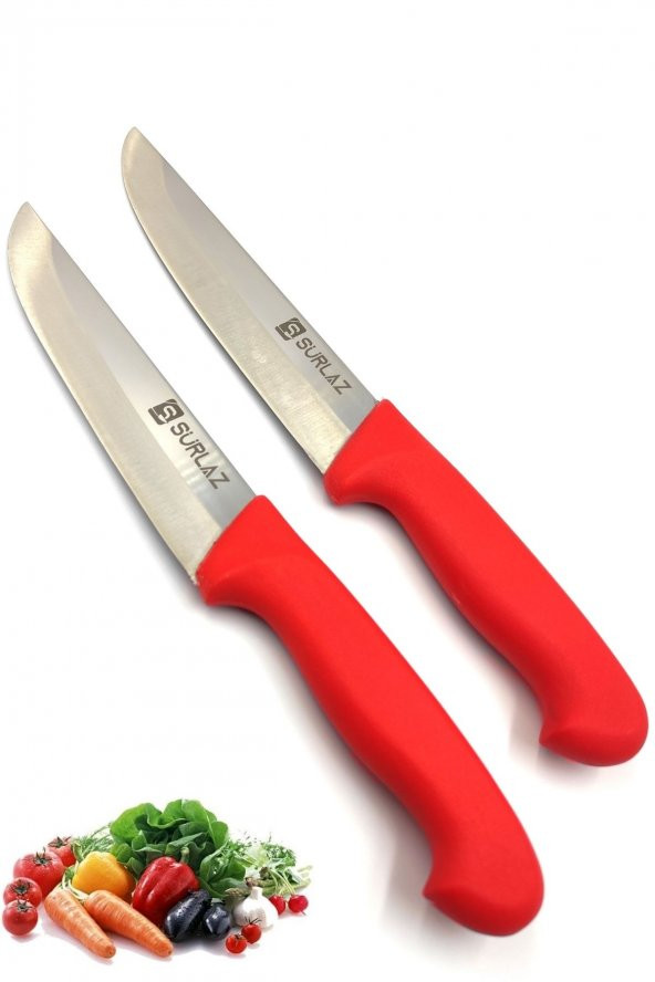 SürLaz Mutfak Bıçak Seti 2 Parça Red Serisi