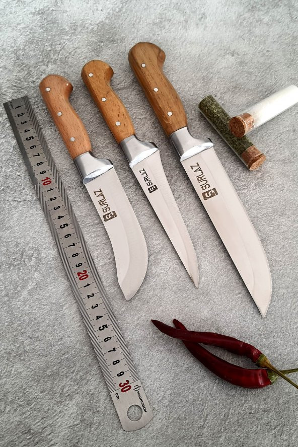 SürLaz Sürmene Set 9 Parça Mutfak Sebze Kasap Bıçakları - 3