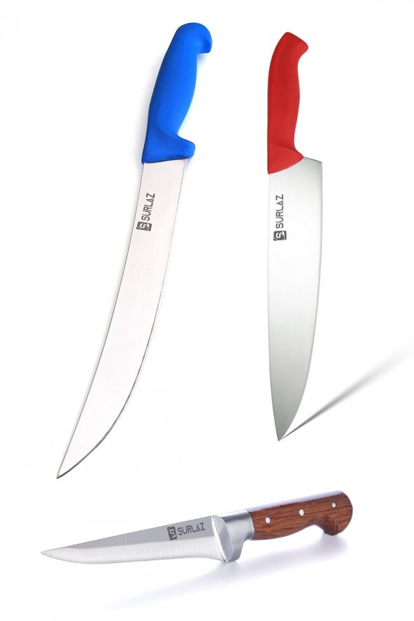 SürLaz 3 Parça Mutfak Bıçak Seti Pratik Set