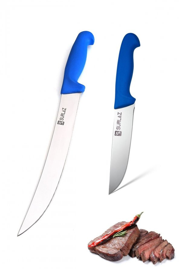 SürLaz Steak Bıçağı Et Bıçağı 2 Parça Set Mutfak Bıçak Seti