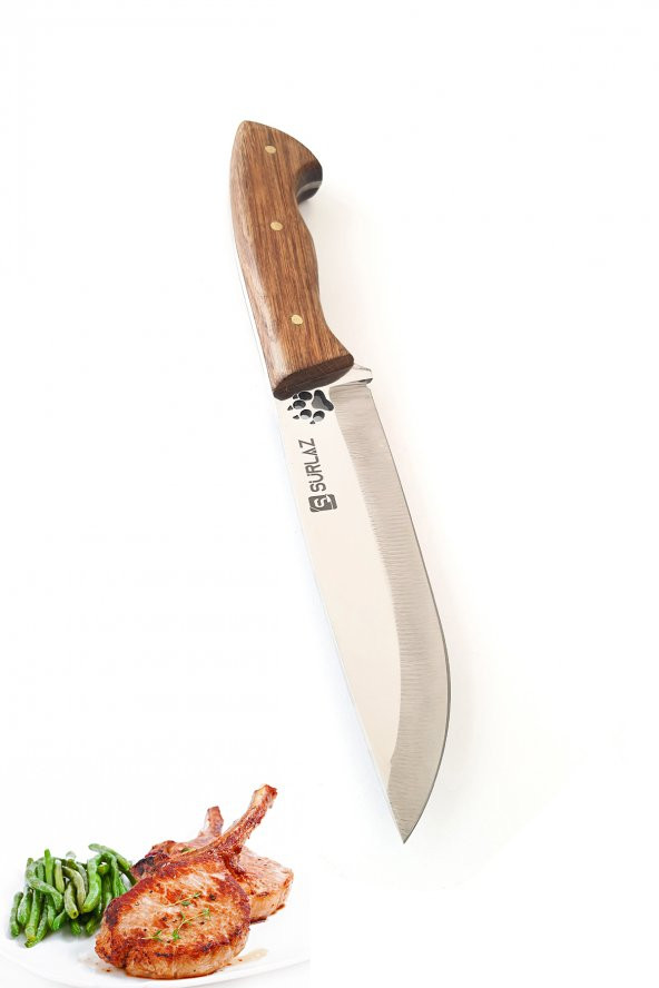 SürLaz Kamp Mutfak Bıçağı Outdoor Bıçak Şef Bıçağı Patili İşlemeli Kılıflı Bıçak - 2
