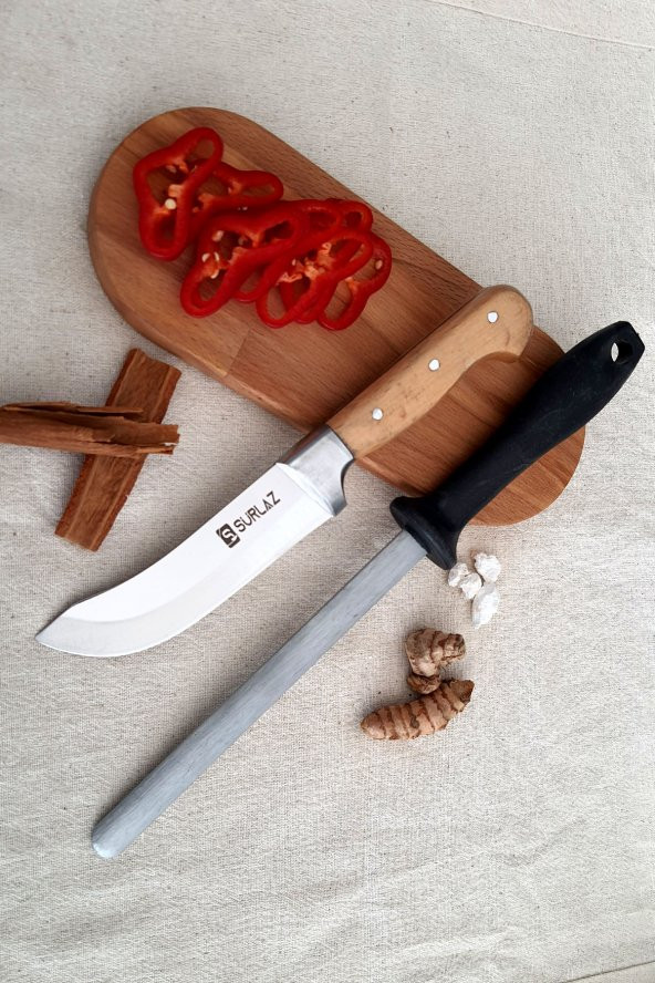 SürLaz Handmade Mutfak Bıçak Seti 2 Parça Et Bıçağı Yassı Masat