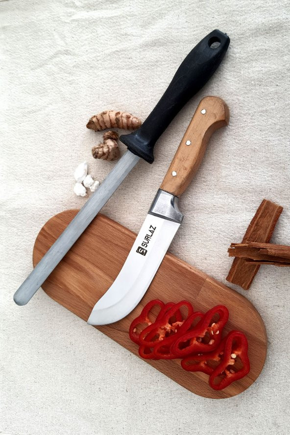 SürLaz Handmade Mutfak Bıçak Seti 2 Parça Et Bıçağı Yassı Masat