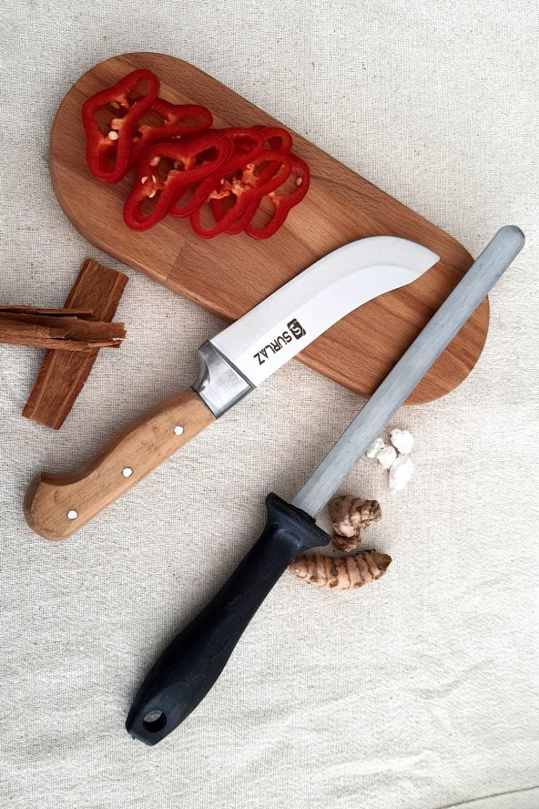 SürLaz Handmade Mutfak Bıçak Seti 2 Parça Et Bıçağı Yassı Masat - 3