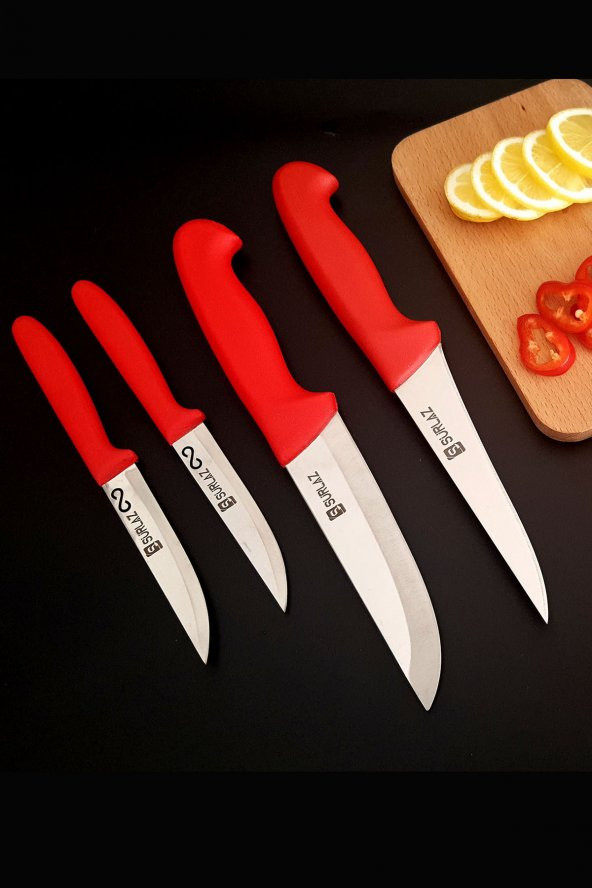 SürLaz Red Pratik Mutfak Bıçak Seti Et Bıçağı Meyve Bıçağı Sebze Bıçakları