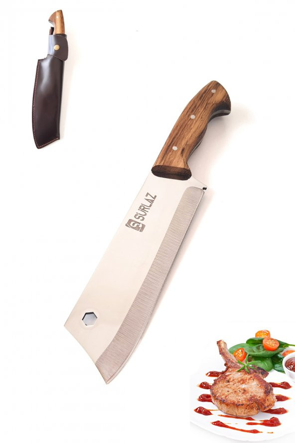 SürLaz Satır Bıçağı Kamp Mutfak Bıçağı Kılıflı Bıçak Seti Hediyelik
