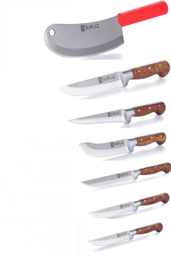 SürLaz Red Pro 7 Parça Mutfak Bıçak Seti - 1