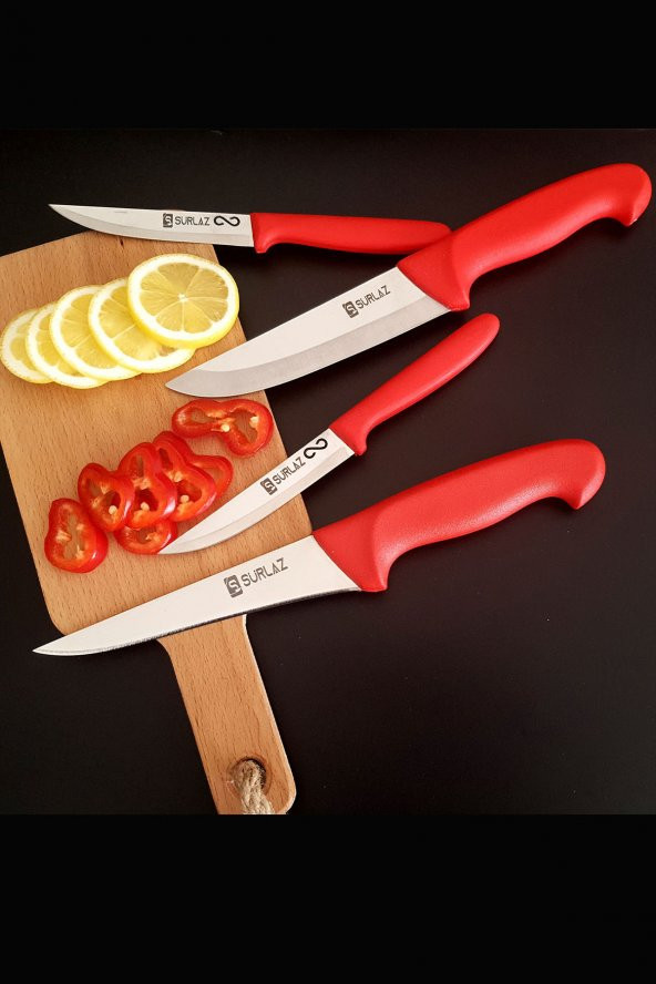 SürLaz Red Pratik Mutfak Bıçak Seti Et Bıçağı Meyve Bıçağı Sebze Bıçakları - 2