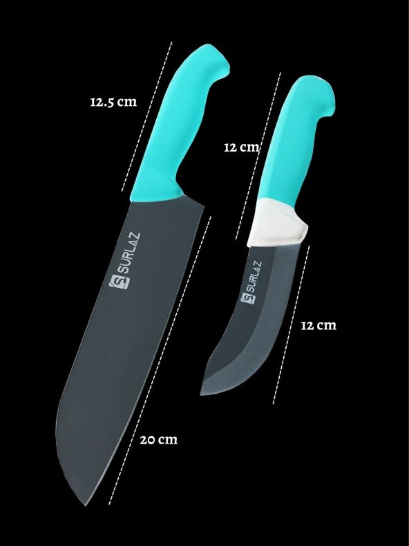 SürLaz Santoku Şef Bıçak Seti 2 Parça Red Serisi - 2