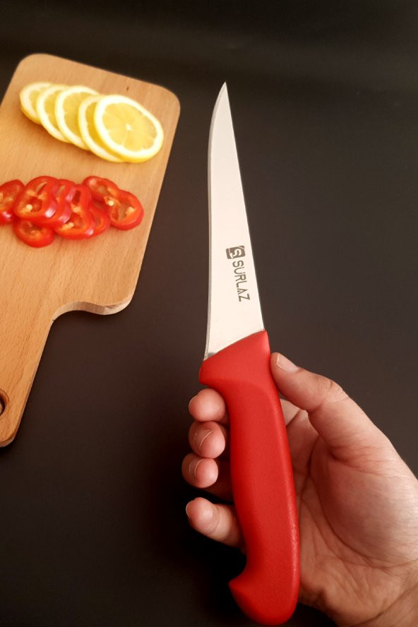 SürLaz Red Pratik Mutfak Bıçak Seti Salata Bıçağı Et Bıçağı Meyve Bıçağı 3Lü - 3