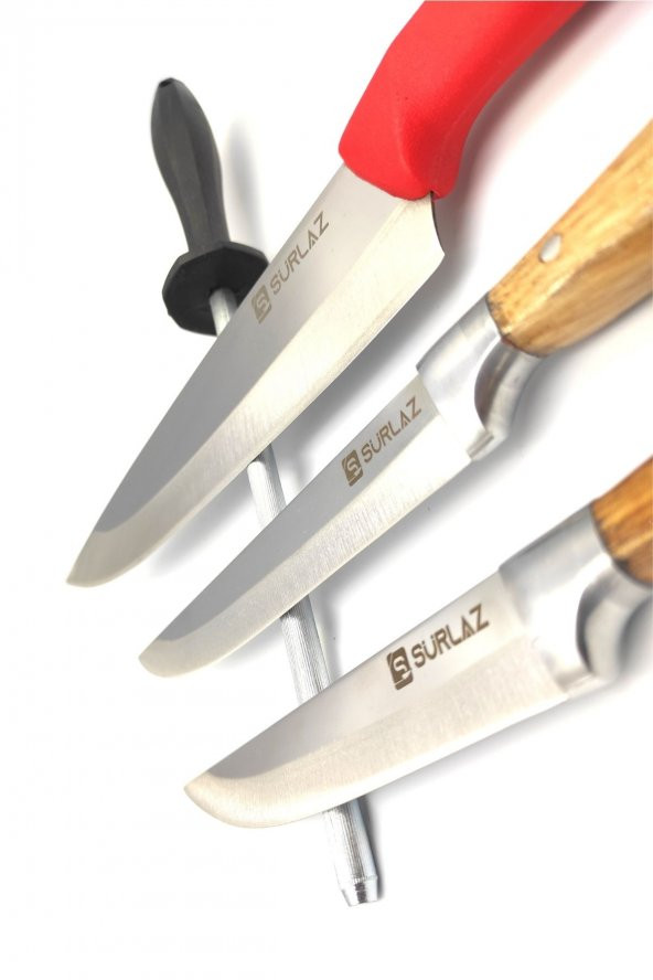 SürLaz Şef Bıçak Seti Et Ekmek Sebze Bıçakları 4 Parça Set - 3