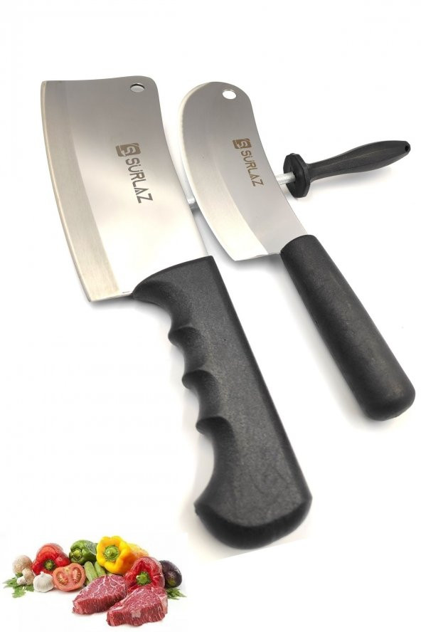 SürLaz Sürmene Kasap Satır Zırh Bıçak Seti 3Lü