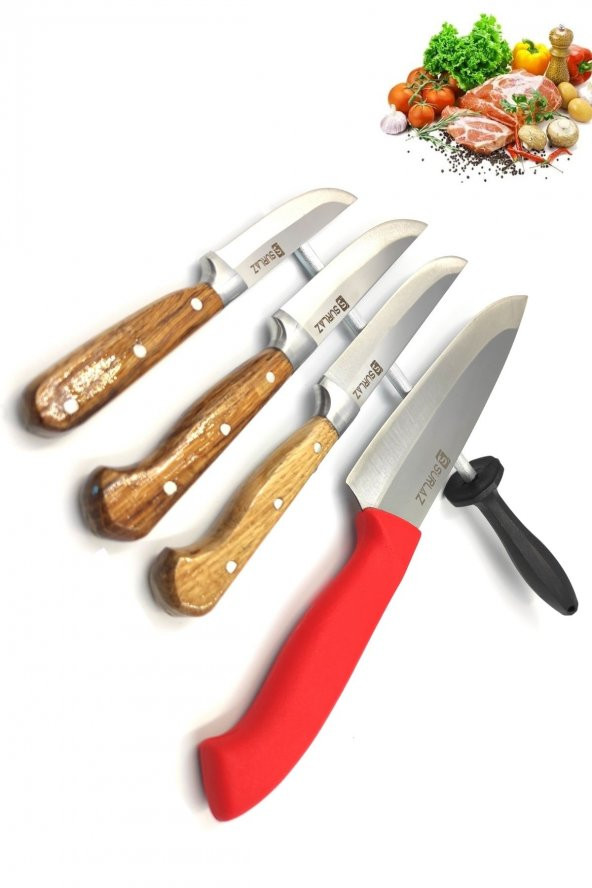 SürLaz Sürmene Şef Bıçak Seti Et Ekmek Sebze Bıçağı 5 Parça - 3