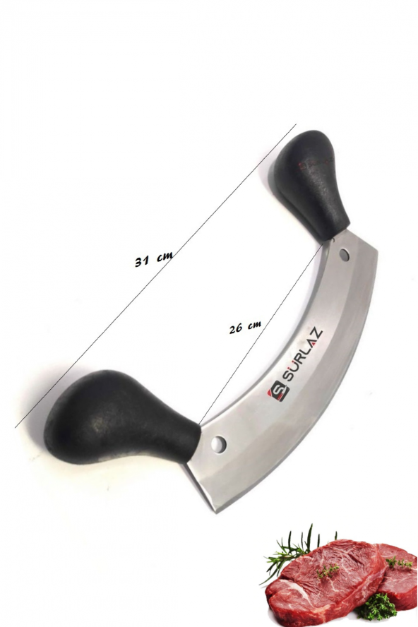 SürLaz Kıyma Pizza Bıçağı Satır Zırh Ezme Bıçak 31 cm - 2