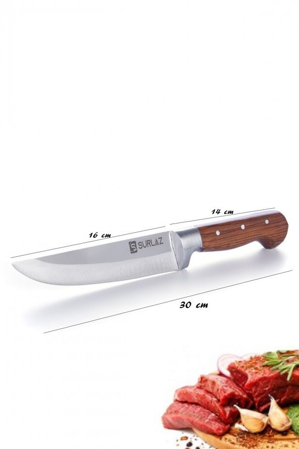 Sürlaz Satır Zırh Sürmene 3Lü Set Kasap Bıçakları - 4