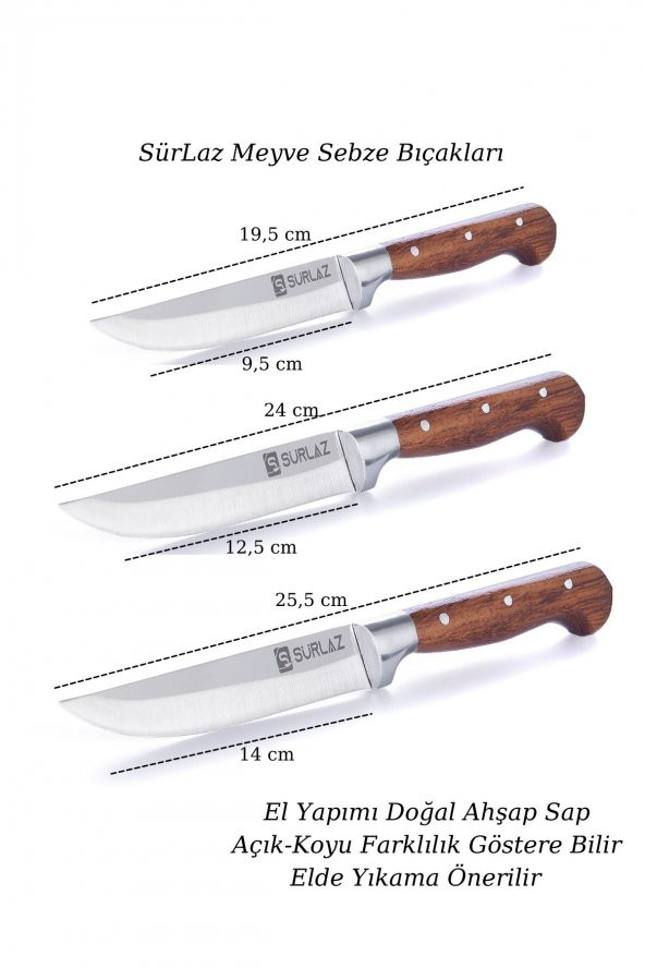 SürLaz Sürmene Mutfak Bıçakları 4Lü Set - 4