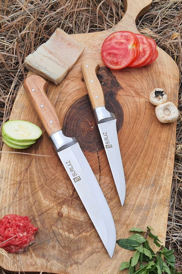 SürLaz Sürmene Mutfak Bıçak Set 2li Et Sebze Bıçak
