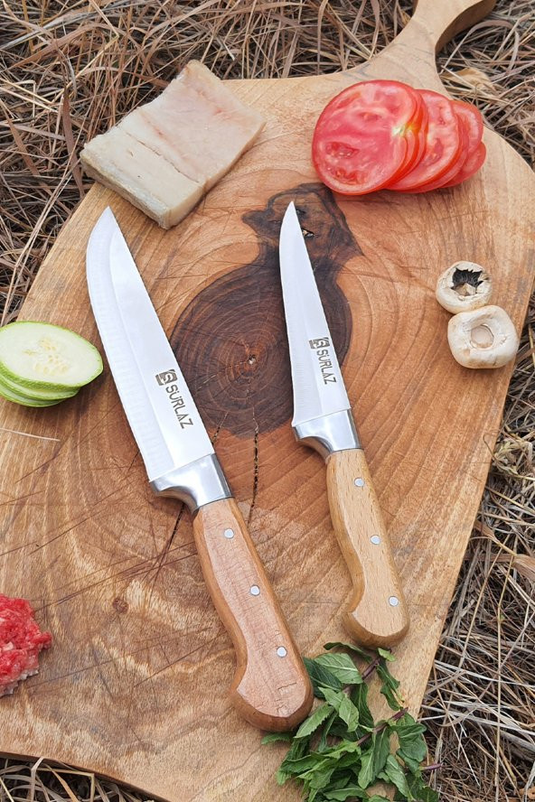 SürLaz Sürmene Mutfak Bıçak Set 2li Et Sebze Bıçak - 2