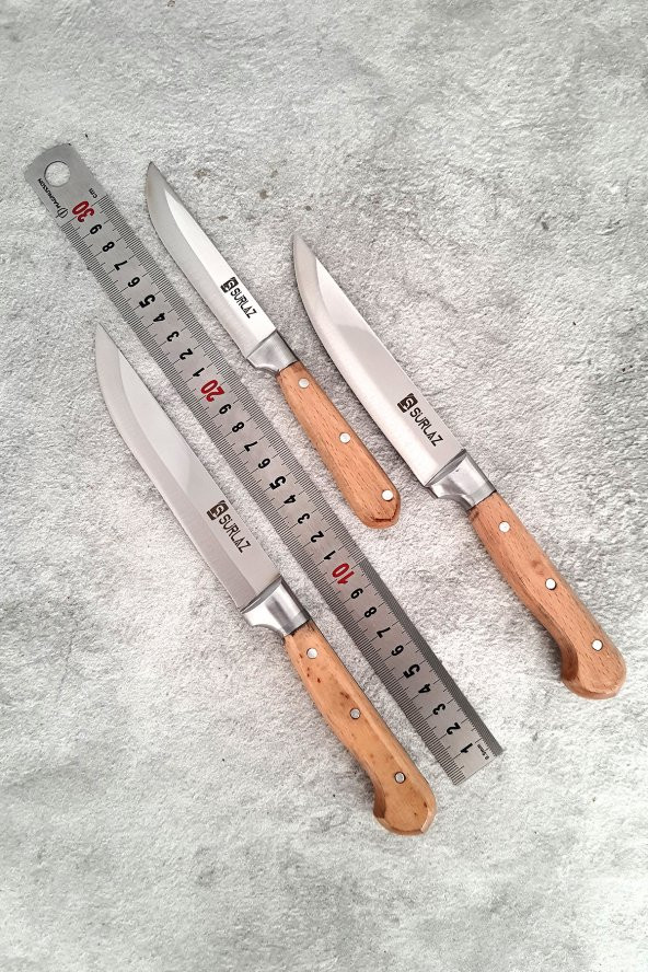 SürLaz Mutfak Sebze Ekmek Bıçak Set 3Lü - 3