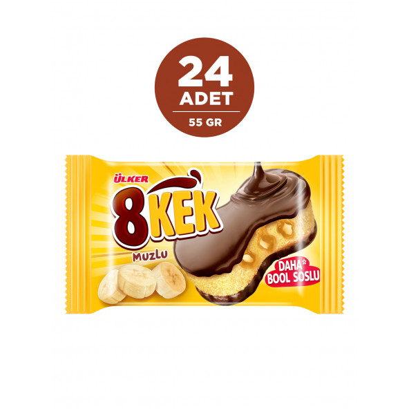 Ülker Dankek 8 Kek 55 gr 24'lü Paket Çikolatalı Muzlu Kek - 1