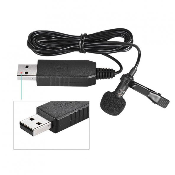 USB Jak Girişli Bilgisayar Laptop Mac Youtuber Yaka Mikrofonu - 4