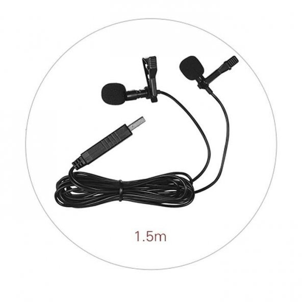 USB Jak Girişli Bilgisayar Laptop Mac Youtuber Yaka Mikrofonu - 11