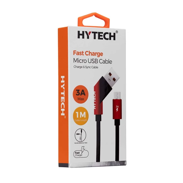 Hytech HY-X215 3A Micro Usb 1m Siyah Data + Sarj Kablosu