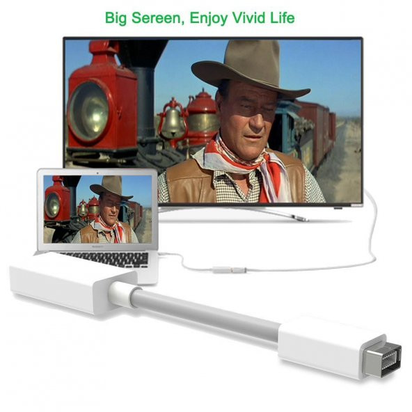 Mini DVI To Dişi HDMI Çevirici Dönüştürücü Kablo Adaptörü - 5