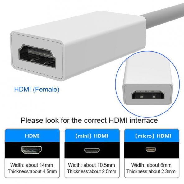 Mini DVI To Dişi HDMI Çevirici Dönüştürücü Kablo Adaptörü - 7