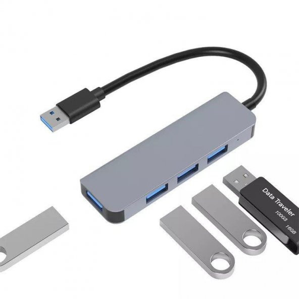 Alüminyum 4 Port USB 4 in 1 Çoklayıcı 3.0 - 2.0