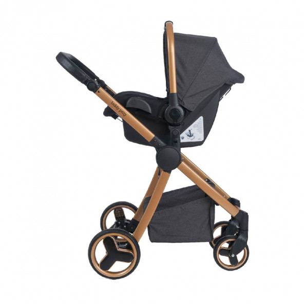 Biddy Pitty Oro Hafif Travel Sistem Anakucaklı Bebek Arabası Dark Pearl - 9
