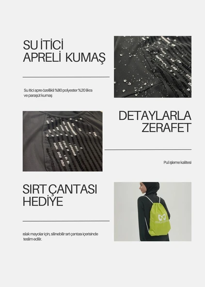 Pul İşlemeli Kapalı Mayo Üstü - 9