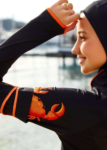 Tesettür Mayo- Yengeç Nakışlı - Resim 6