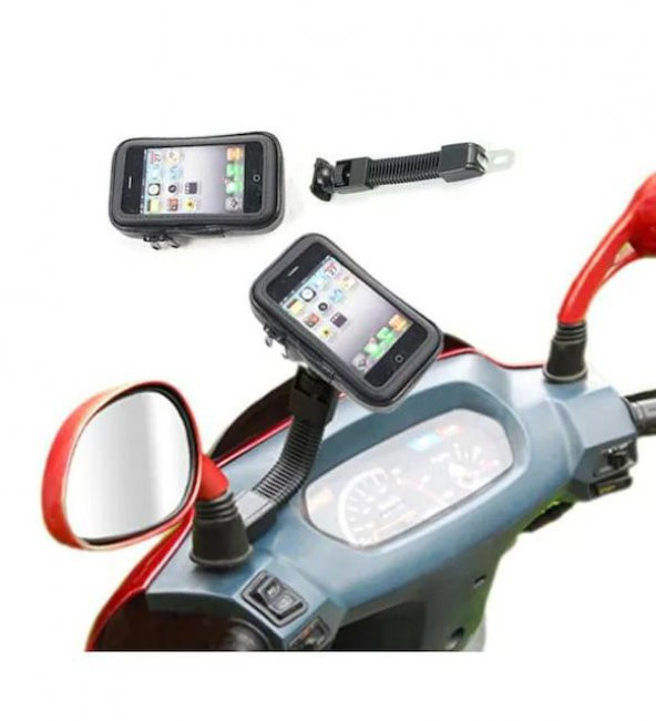 Motosiklet Bisiklet Su Geçirmez Telefon Tutucu Çanta Ayna Uyumlu - 8
