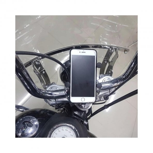Şarjlı Telefon Tutucu Motosiklet USB Çıkışlı Ayna Bağlantılı - 2