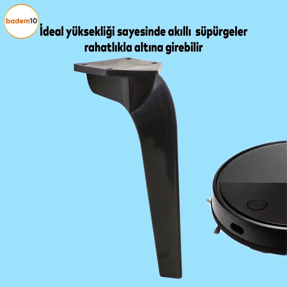 Repla Lüks Mobilya Kanepe Tv Ünitesi Koltuk Ayağı 23 Cm Siyah Konsol Ayakları - 2