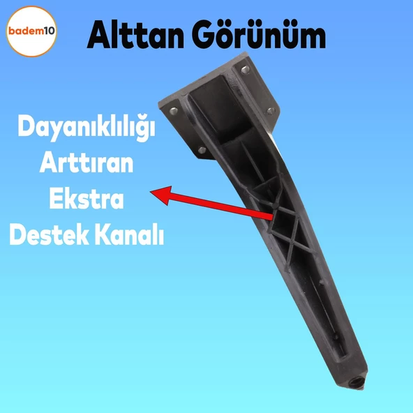 Repla Lüks Mobilya Kanepe Tv Ünitesi Koltuk Ayağı 23 Cm Siyah Konsol Ayakları - 3