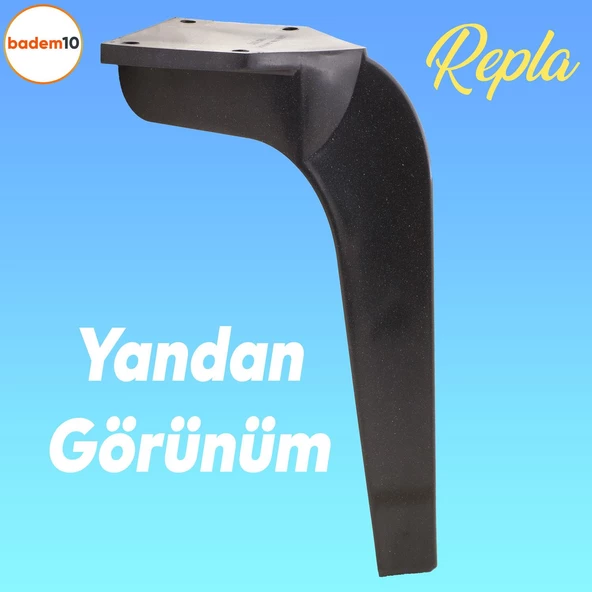 Repla Lüks Mobilya Kanepe Tv Ünitesi Koltuk Ayağı 23 Cm Siyah Konsol Ayakları - 5