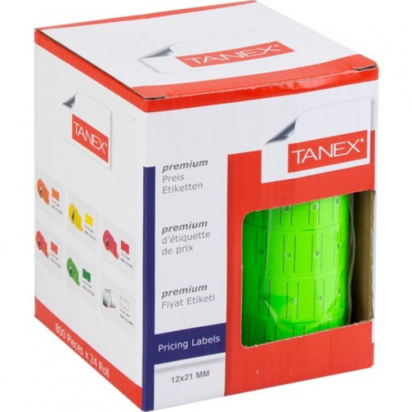 Tanex Etiketi Fosforlu Yeşil 12X21 "24 Adet"