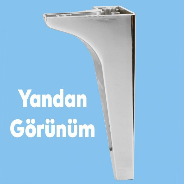 Lüks Mobilya Kanepe Sehpa TV Ünitesi Koltuk Ayağı 19 cm Parlak Krom Baza Ayak - 7