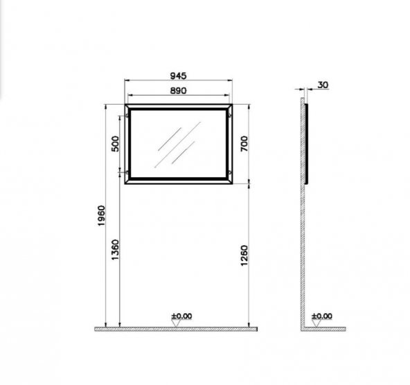 Vitra Valarte 100cm Beyaz Banyo Dolabı Aynalı Üst Modül 62219 - Resim 2