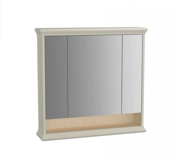 Vitra Valarte 80 cm Fildişi Banyo Dolabı Aynalı Üst Modül 62233