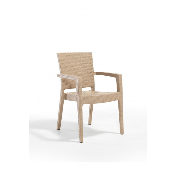 DOGANT 70X120 RATTAN CAMLI BEJ TAKIM 4 SANDALYE - 2
