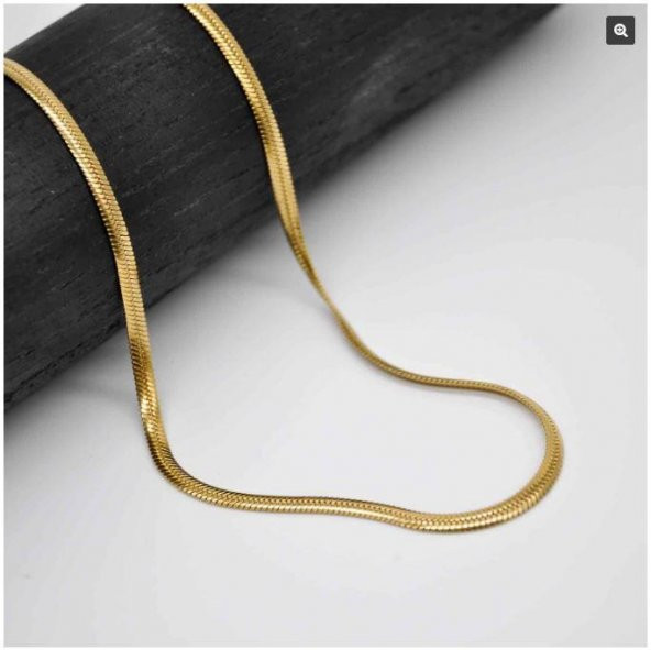 Kolye İtalyan İnce Yassı 3 mm Paslanmaz Çelik 316 Kolye Kadın Erkek Unisex - 3
