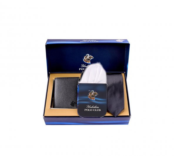 Yorkshire Polo Club Kravat Cüzdan Set Mendil Hediyeli