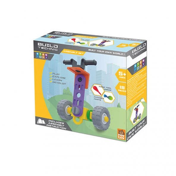 Roy Toy Sök Tak Araçlar Scooter 18 Parça 3+ Yaş Üzeri Çocuklar İçin Kendin Yap Oyun Seti - 3