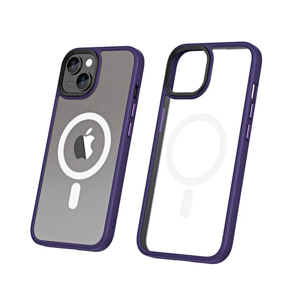 Vendas iPhone 14 Uyumlu ( iPhone 14 ) Hibrit Serisi Wireless Şarj Özellikli Magic Magsafe Kılıf - 10